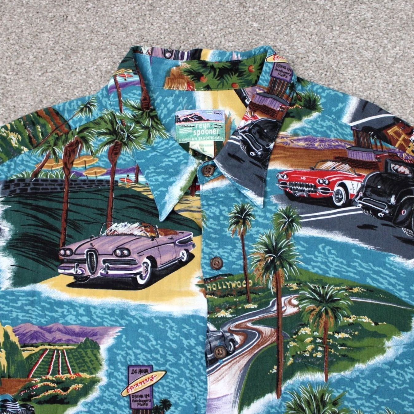 Reyn Spooner Reyn Spooner Hawaiian Shirt Mens XL Button-Up Short Sleeve Blue 100% Rayon Floral Slip-On Party/Cocktail All Seasons Breathable Pockets Vintage: No Size US XL / EU 56 / 4 - 5 Thumbnail