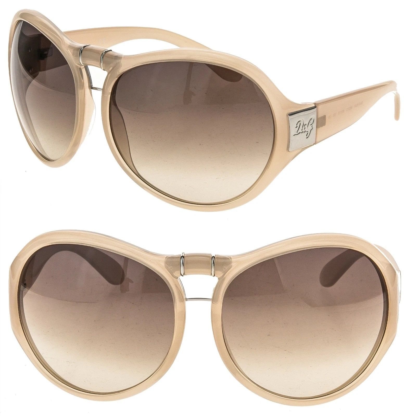 Dolce & Gabbana Dolce & Gabbana DG8048 Beige Oversized Round Vintage 8048 Size ONE SIZE - 1 Thumbnail