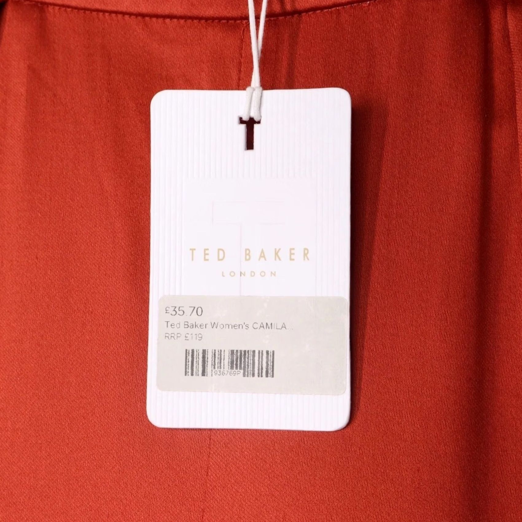 Ted Baker Ted Baker Womens Camilat Pants Sz 2 Rust Satin Career Office Tapered Trouser NWT Size 26" / US 2 / IT 38 - 5 Thumbnail