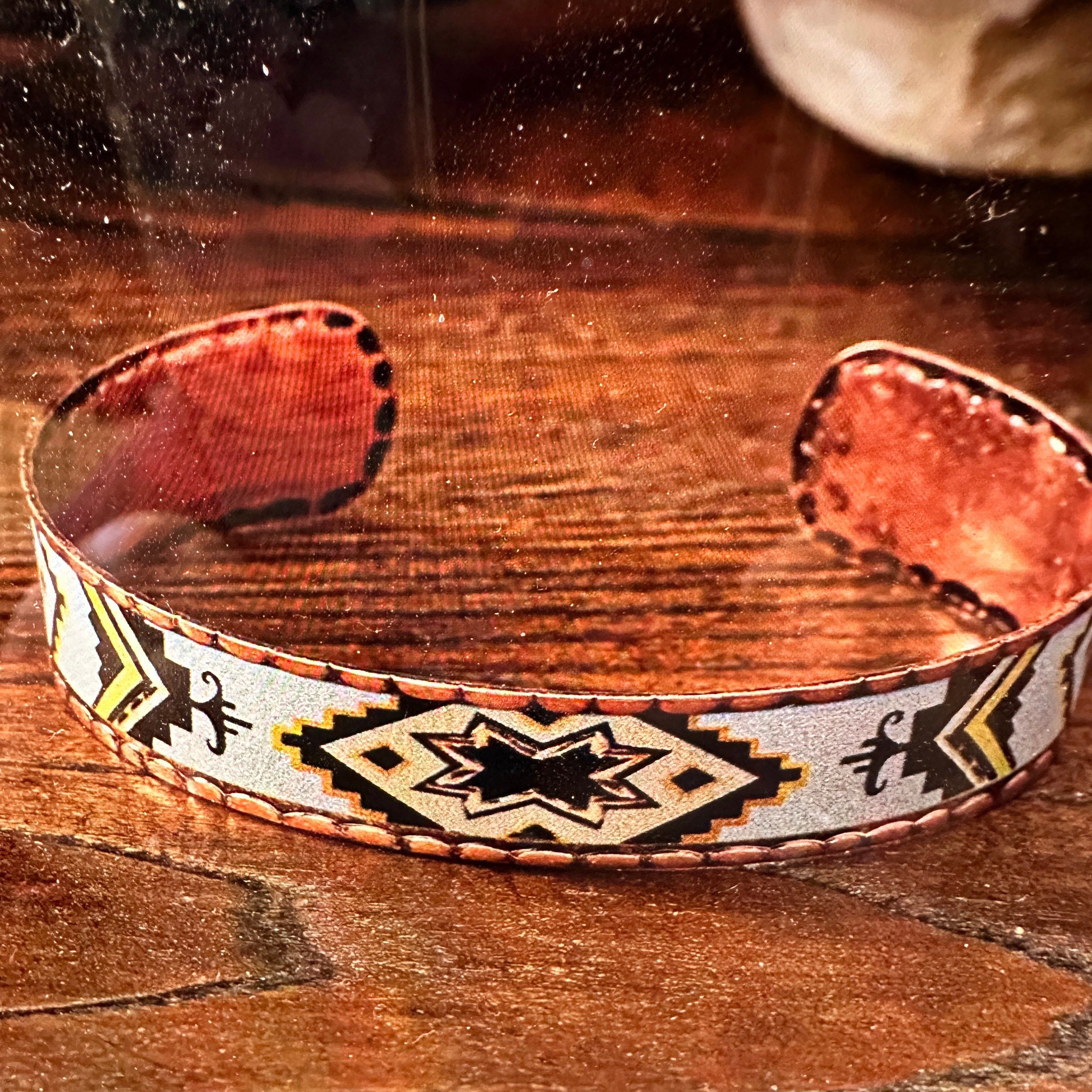 Other Handmade Boho Native American Navajo Copper Narrow Cuff Brac Size ONE SIZE - 3 Thumbnail