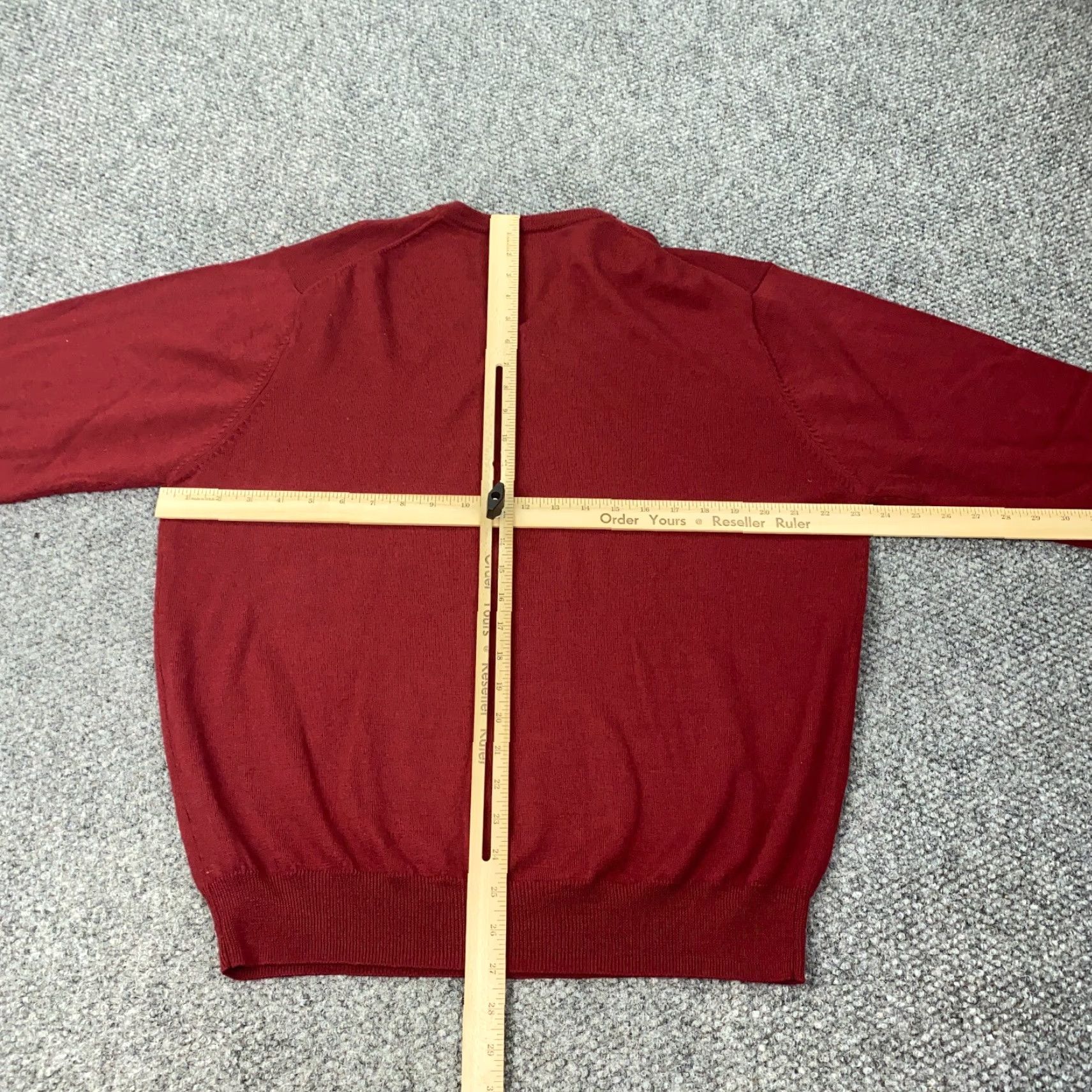 Jos. A. Bank Jos A Bank Sweater XL Red V-Neck Knit Pullover Wool Merino Casual Mens Size US XL / EU 56 / 4 - 5 Thumbnail