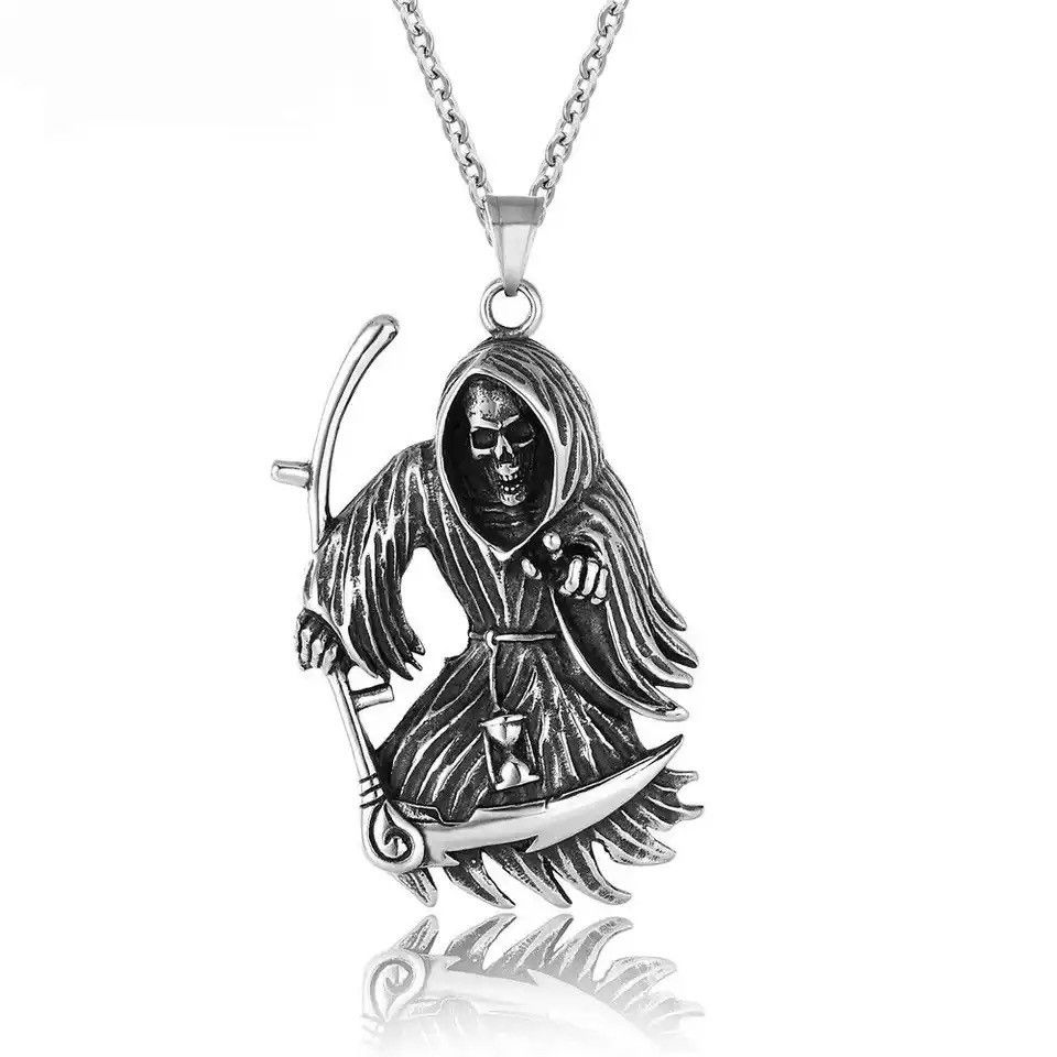 Handmade × Jewelry Reaper Ghost Chain Demon Bones Goth Rock Jewelry Chrome Size ONE SIZE - 2 Thumbnail