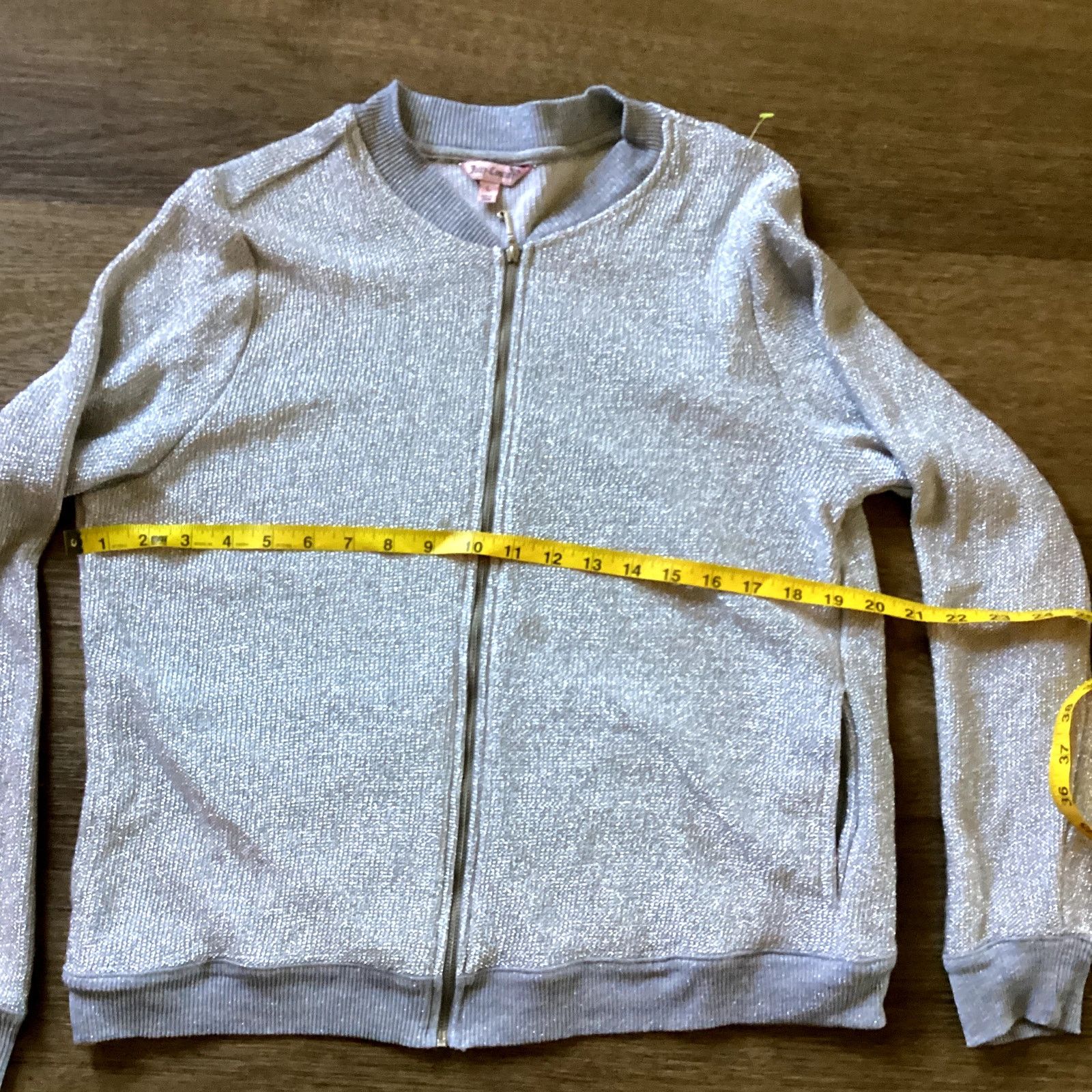 Juicy Couture Juicy Couture Silver Full Zip Cardigan Size L / US 10 / IT 46 - 4 Thumbnail