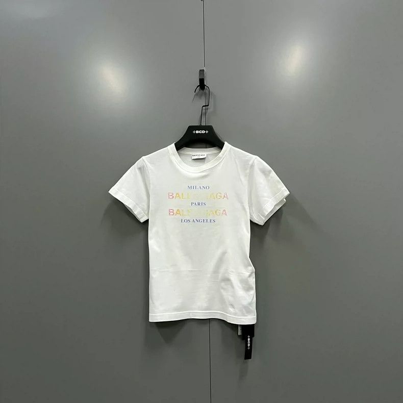 Balenciaga Balenciaga White print logo short-sleeved Size US S / EU 44-46 / 1 - 1 Thumbnail