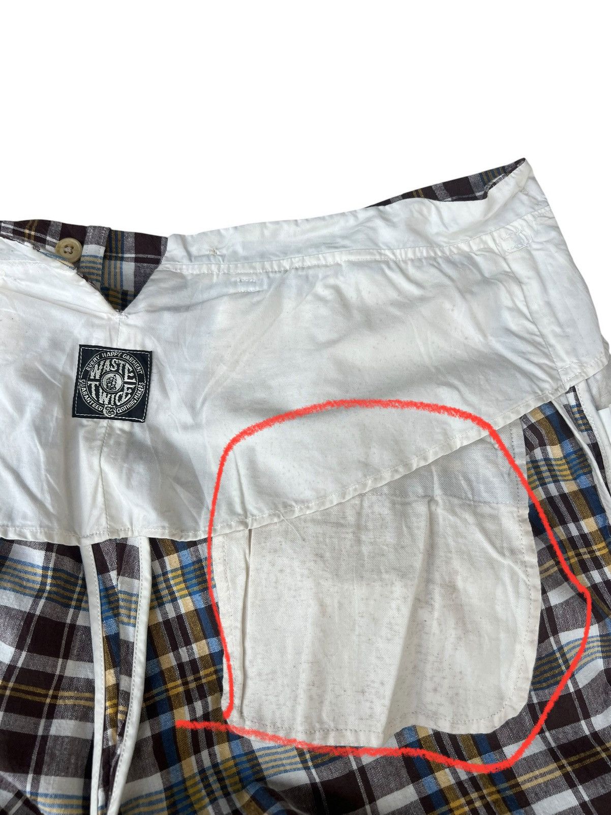 Waste(twice) Waste Twice Japan 100% Linen Checkered Trouser Pant Size US 34 / EU 50 - 22 Thumbnail