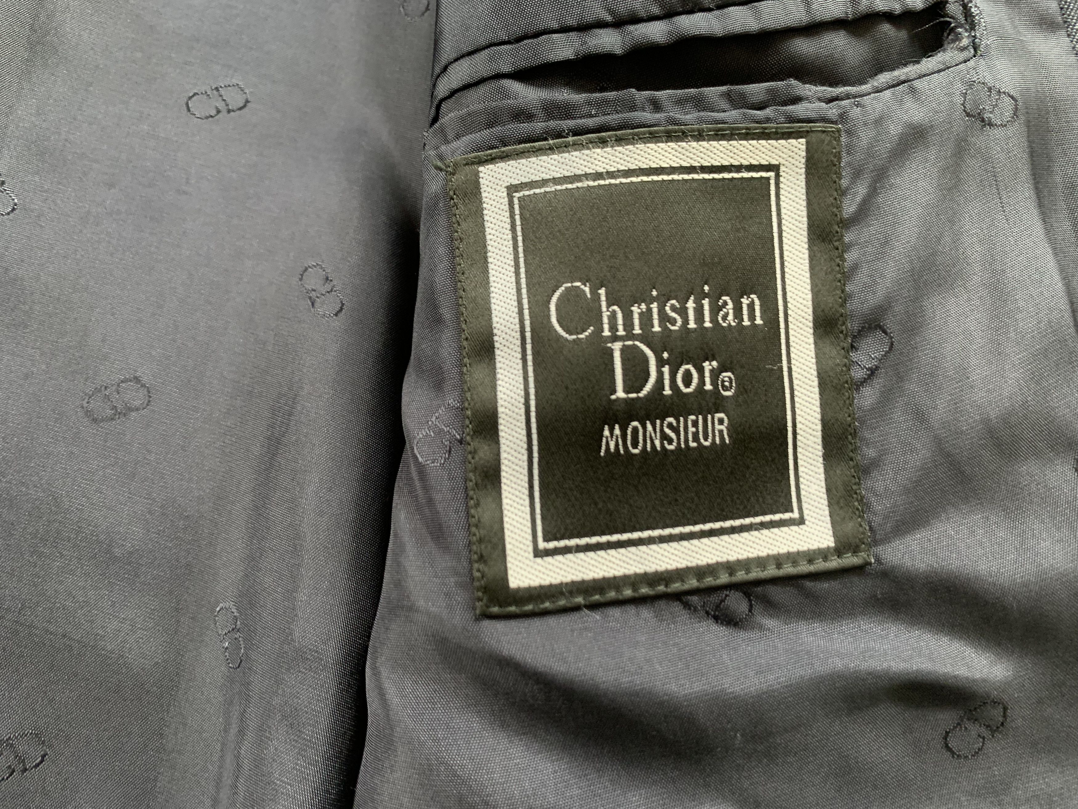 Christian Dior Monsieur Christian Dior Vintage Navy Blue Wool Stripe Blazer Size 42R - 9 Thumbnail