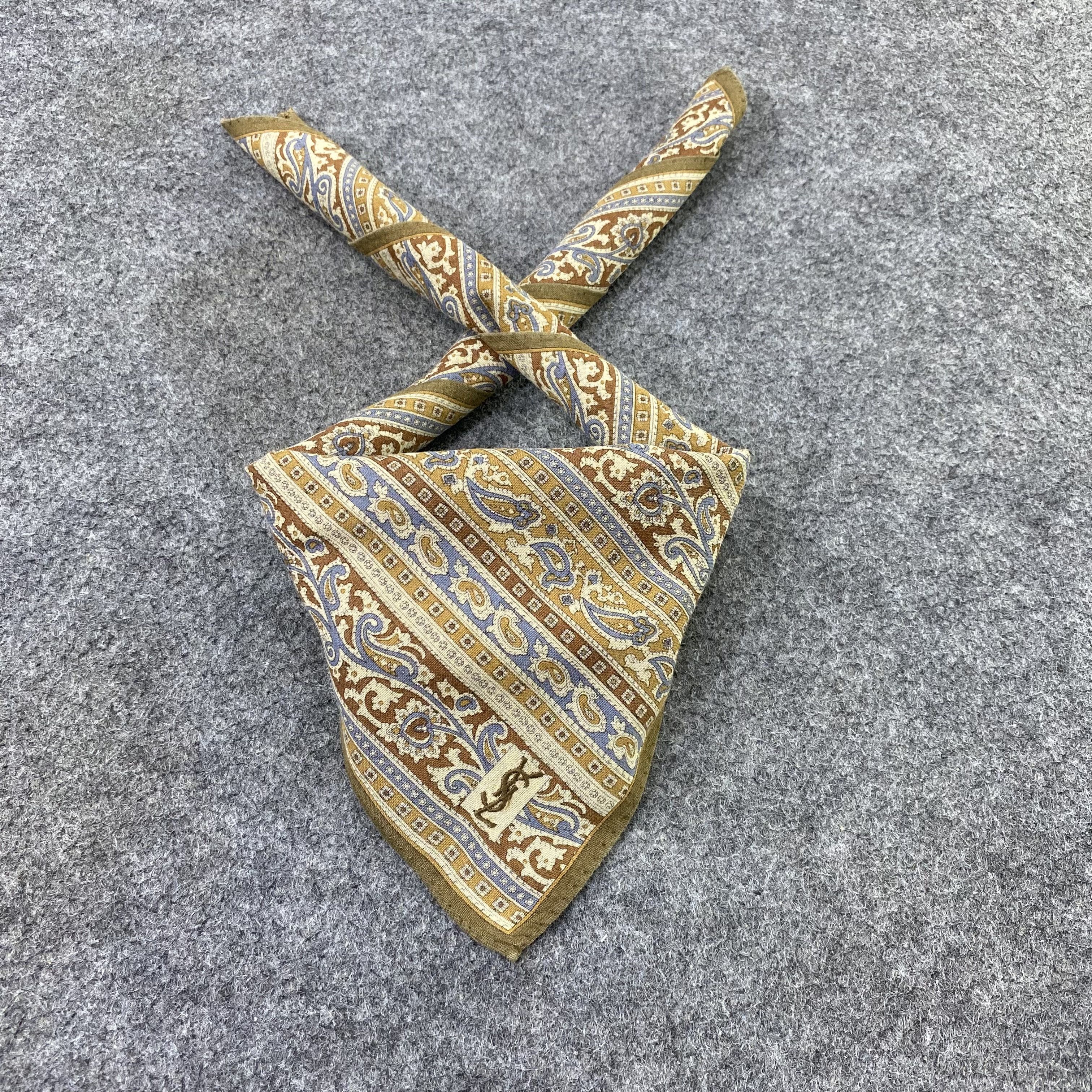 Yves Saint Laurent YSL Handkerchief Neckerchief Bandana-B1887 Size ONE SIZE - 2 Thumbnail