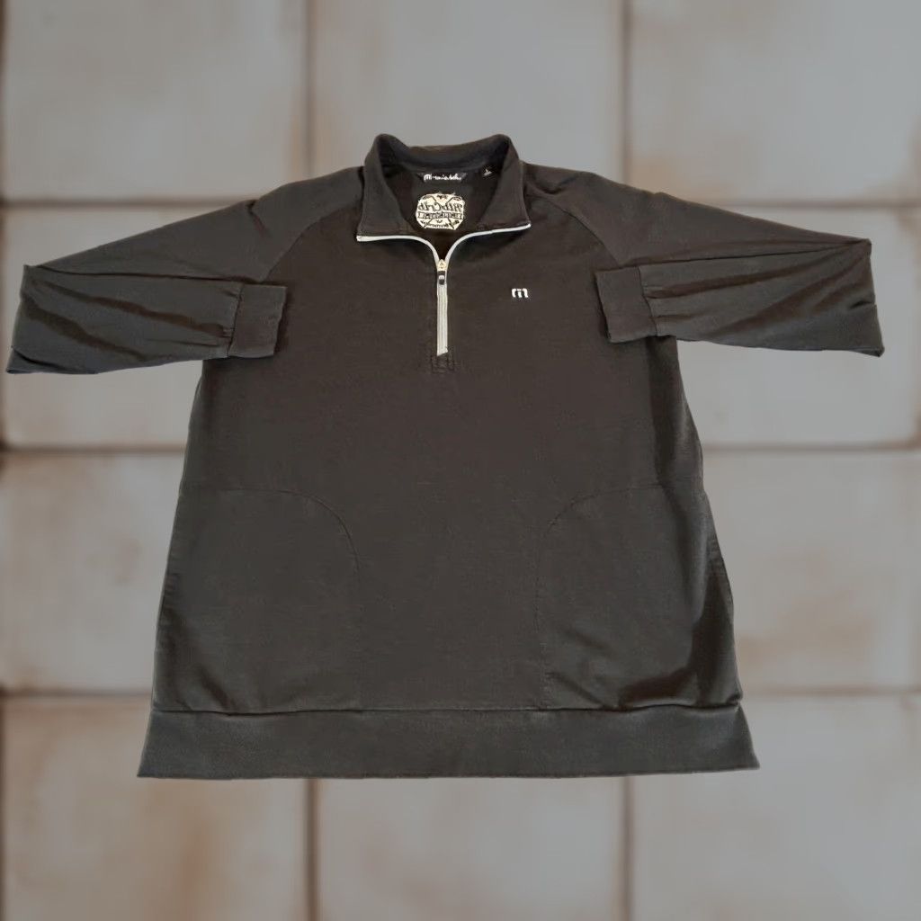 TravisMathew Travis Mathew Pullover Mens Large Black 1/4 Zip Sweatshirt Sweatshirt Golf Athletic Shirt Size US L / EU 52-54 / 3 - 1 Thumbnail