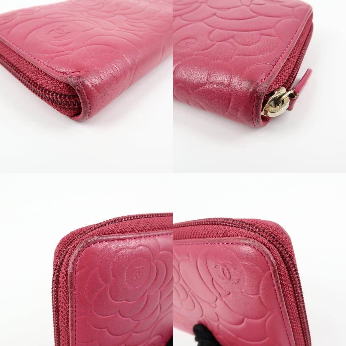 Chanel Chanel Camellia Round Zippy Wallet Lambskin Pink Size ONE SIZE - 4 Thumbnail
