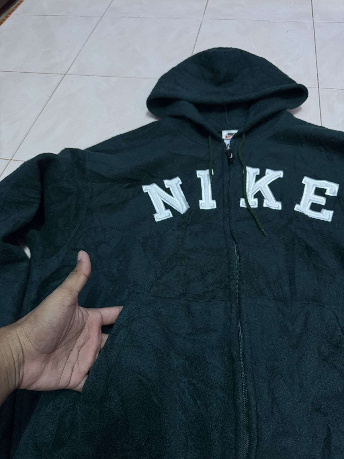 Nike Vintage 90s Nike Polartec Hoodie Streetwear Size US XL / EU 56 / 4 - 3 Thumbnail