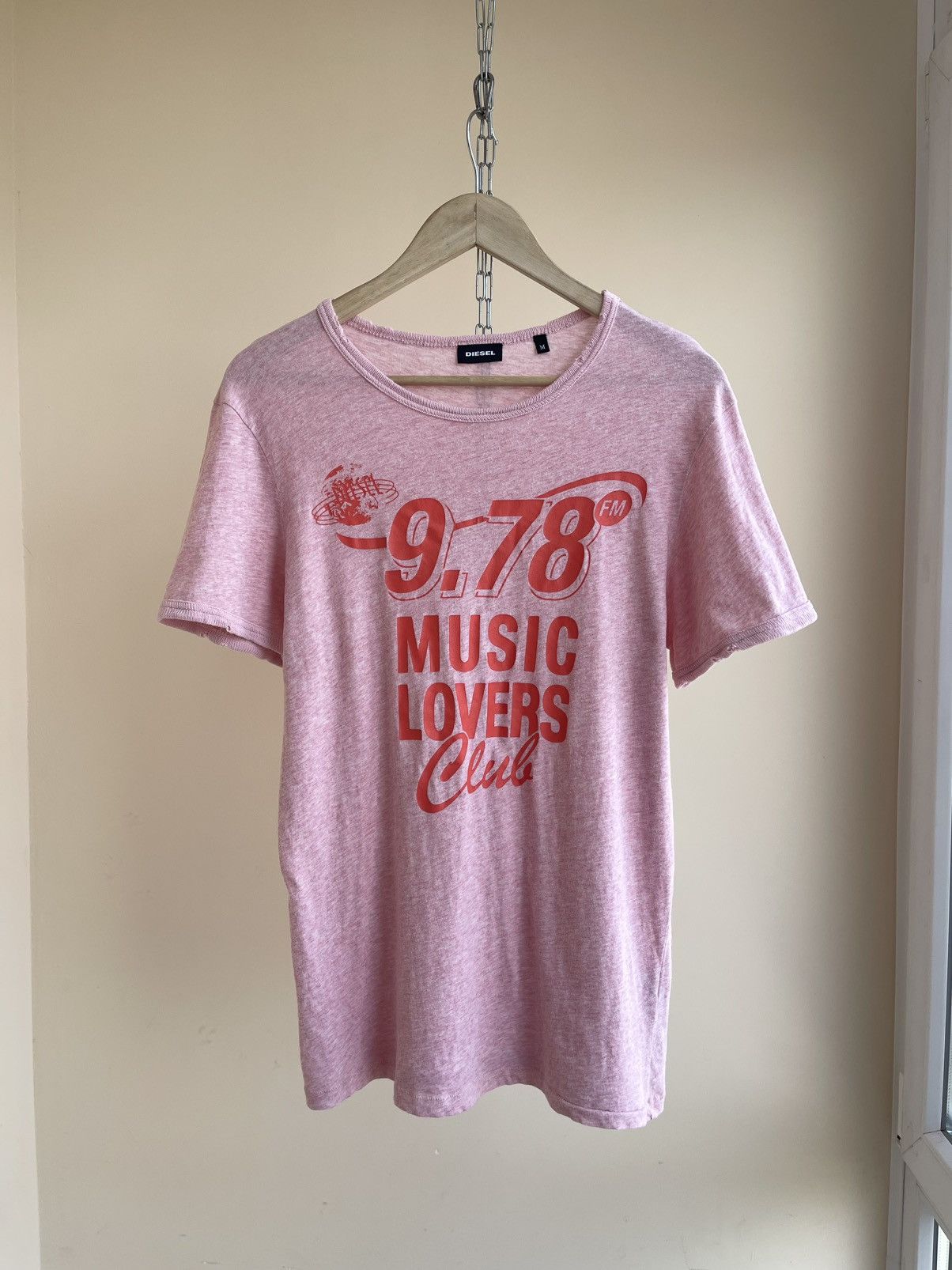 Diesel 9.78FM Music Lovers Club Print Distressed T-Shirt