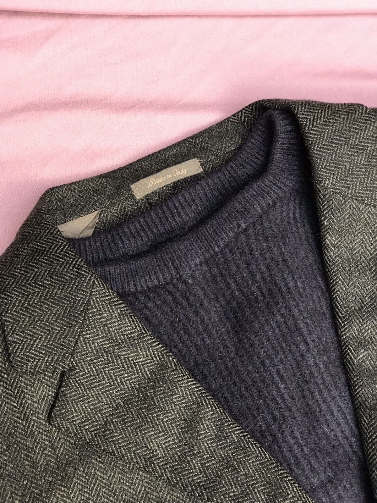 Handmade Navy ribbed thick cashmere crewneck Size US S / EU 44-46 / 1 - 7 Thumbnail