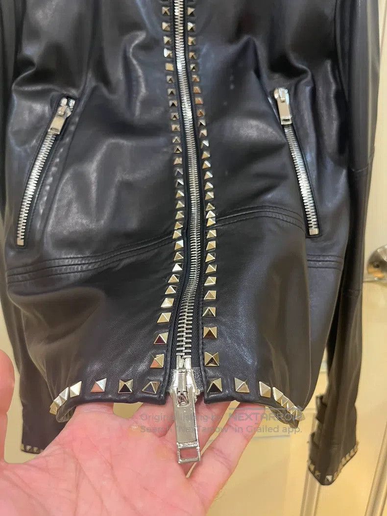 Valentino Valentino Willow nail motorcycle leather jacket Size US S / EU 44-46 / 1 - 8 Thumbnail
