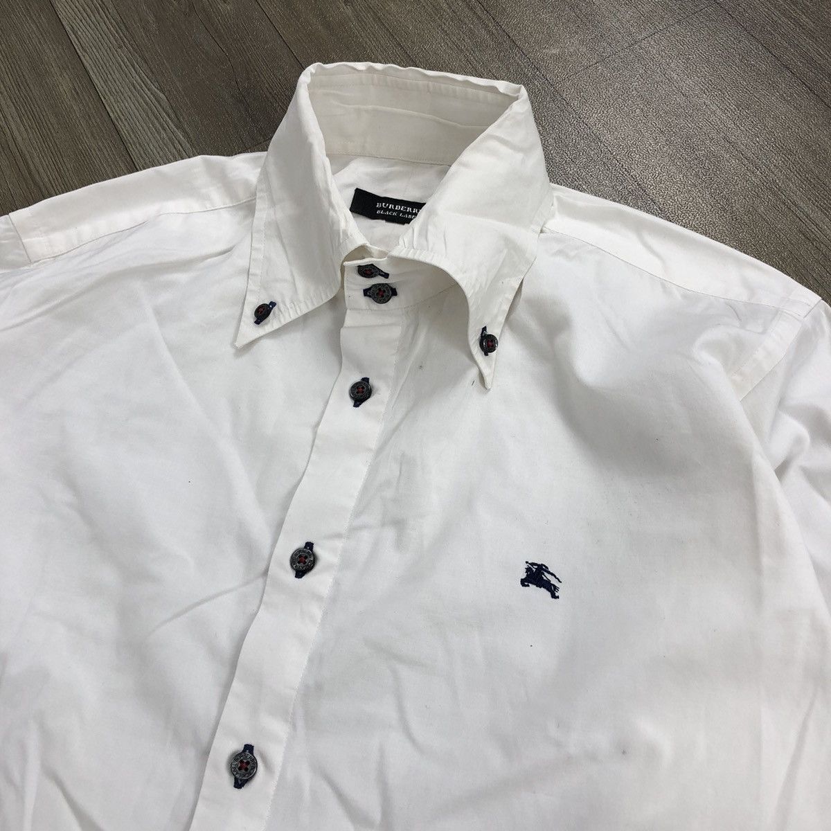 Burberry × Vintage Vintage Burberry Black Label True White Button Up Shirt Size US L / EU 52-54 / 3 - 3 Thumbnail