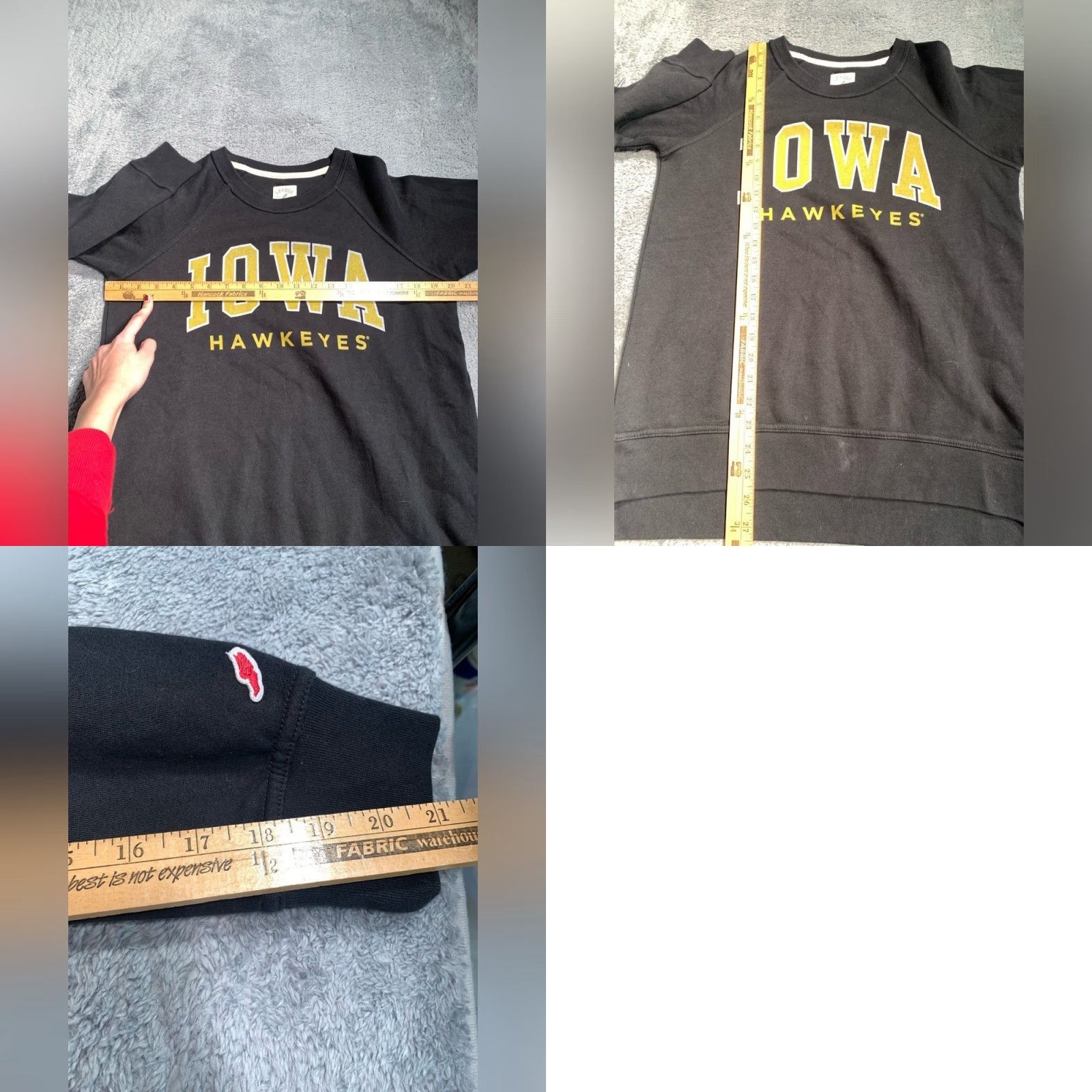 Vintage League Hawkeyes Sweatshirt Medium Women Black M Pullover Shirt Size M / US 6-8 / IT 42-44 - 8 Thumbnail