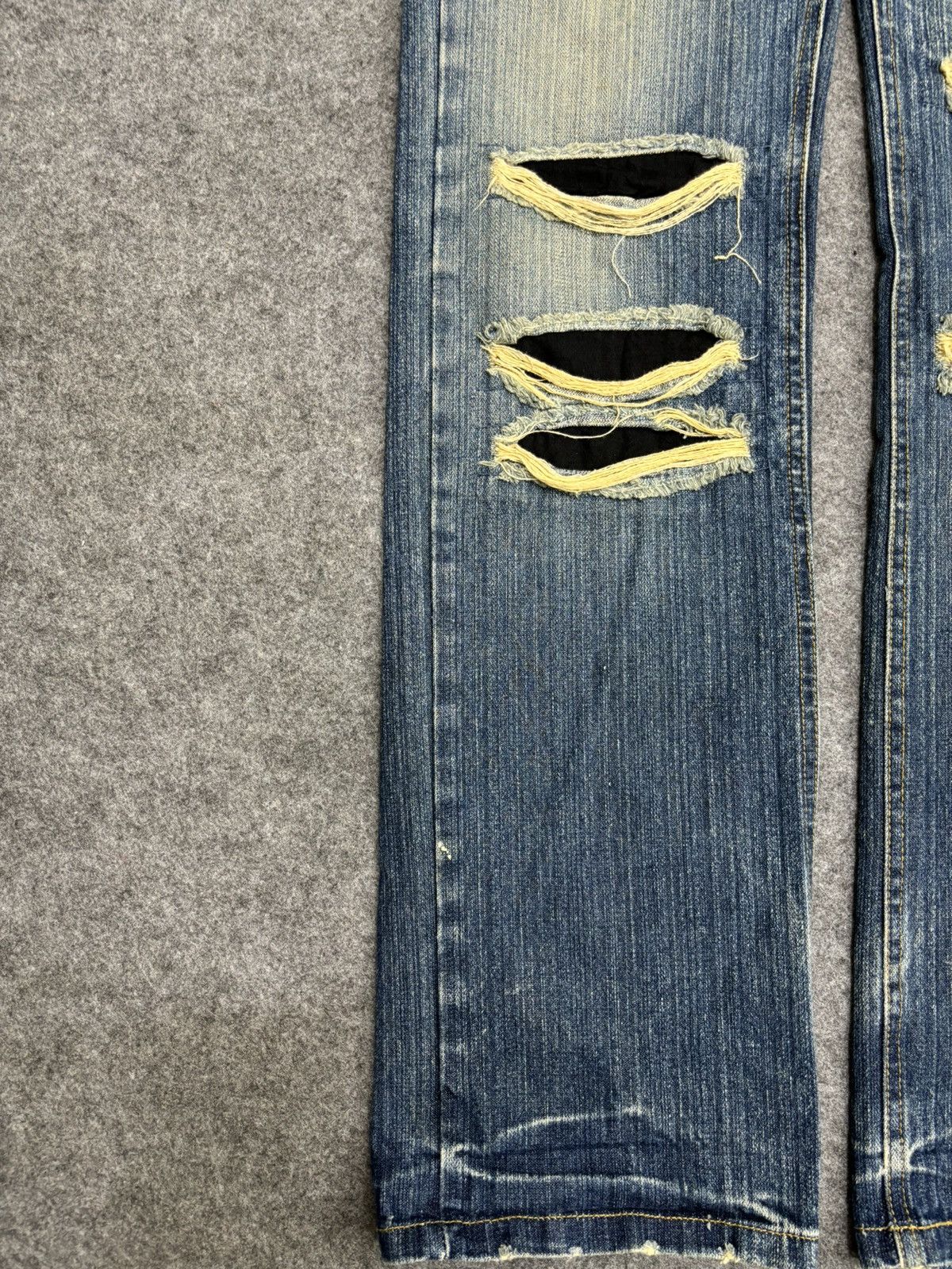 Japanese Brand 💥Insane Japan Style💥limited I💀Rock Distressed Denim F515 Size US 32 / EU 48 - 8 Thumbnail