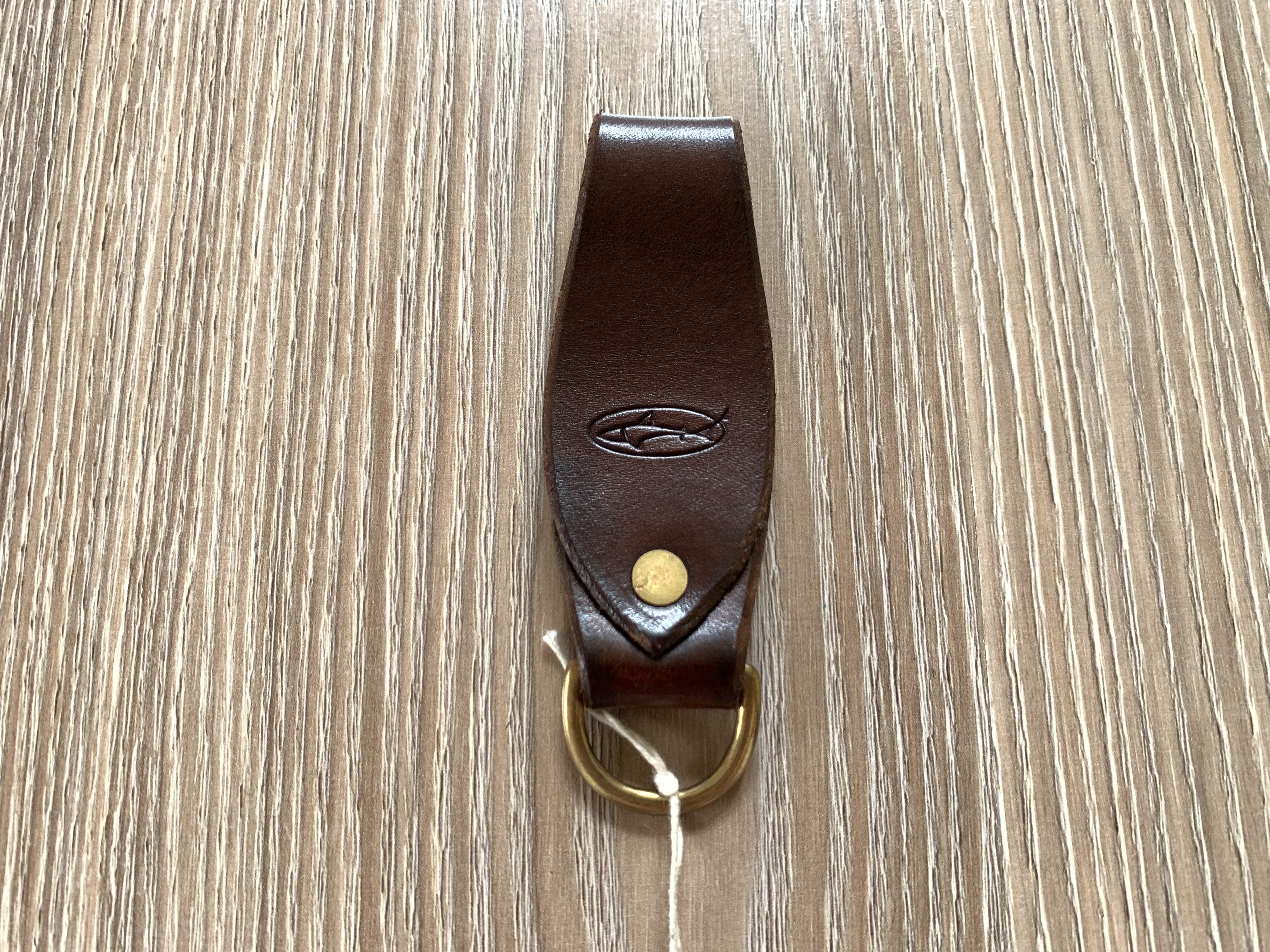 Handmade Brown Classic Leather Keychain With Embossing Size ONE SIZE - 4 Thumbnail