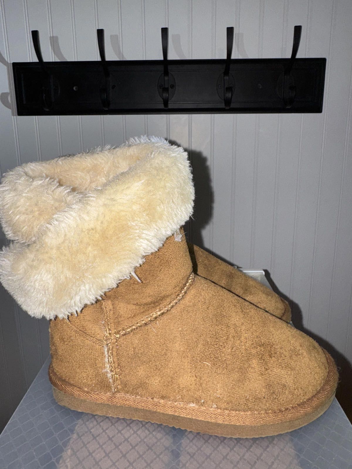 A.PRESSE APRES Brown Suede Shearling Lined Winter Boots Size US 4 / IT 34 - 2 Thumbnail
