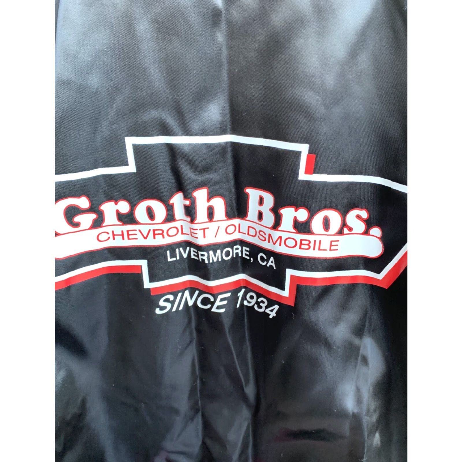 Vintage VINTAGE Nemesis SATIN Bomber Jacket Men's XL Black Cars Transportation Groth Bros Chevrolet Oldsmobile Livermore CA Since 1934 Satin Jacket Size XL Size US XL / EU 56 / 4 - 5 Thumbnail