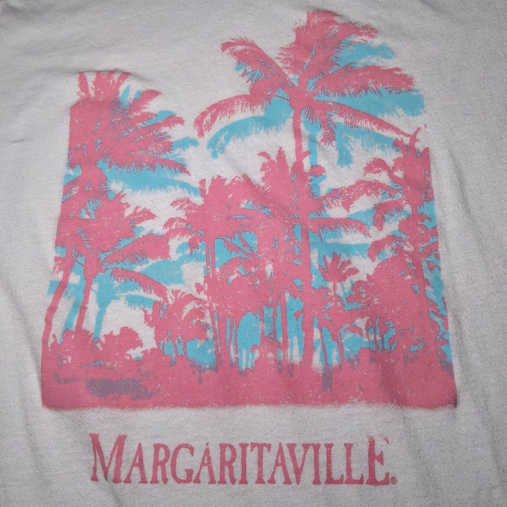 Pinko Jimmy Buffett Margaritaville Shirt Medium White Pink Tropical Beach Restaurant Casual T-Shirt Women Size M / US 6-8 / IT 42-44 - 2 Thumbnail