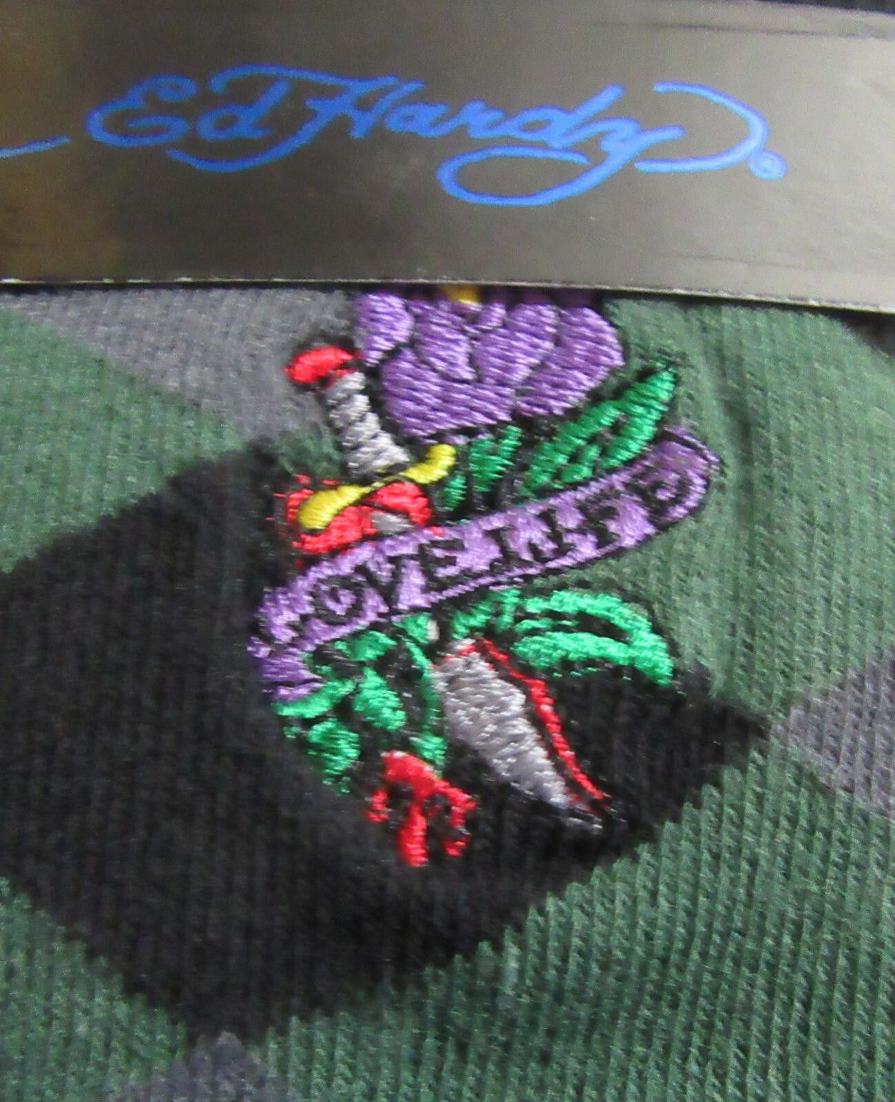 Ed Hardy Ed Hardy Love Life Trouser Socks Green Argyle 1 Single Pair Size ONE SIZE - 4 Thumbnail