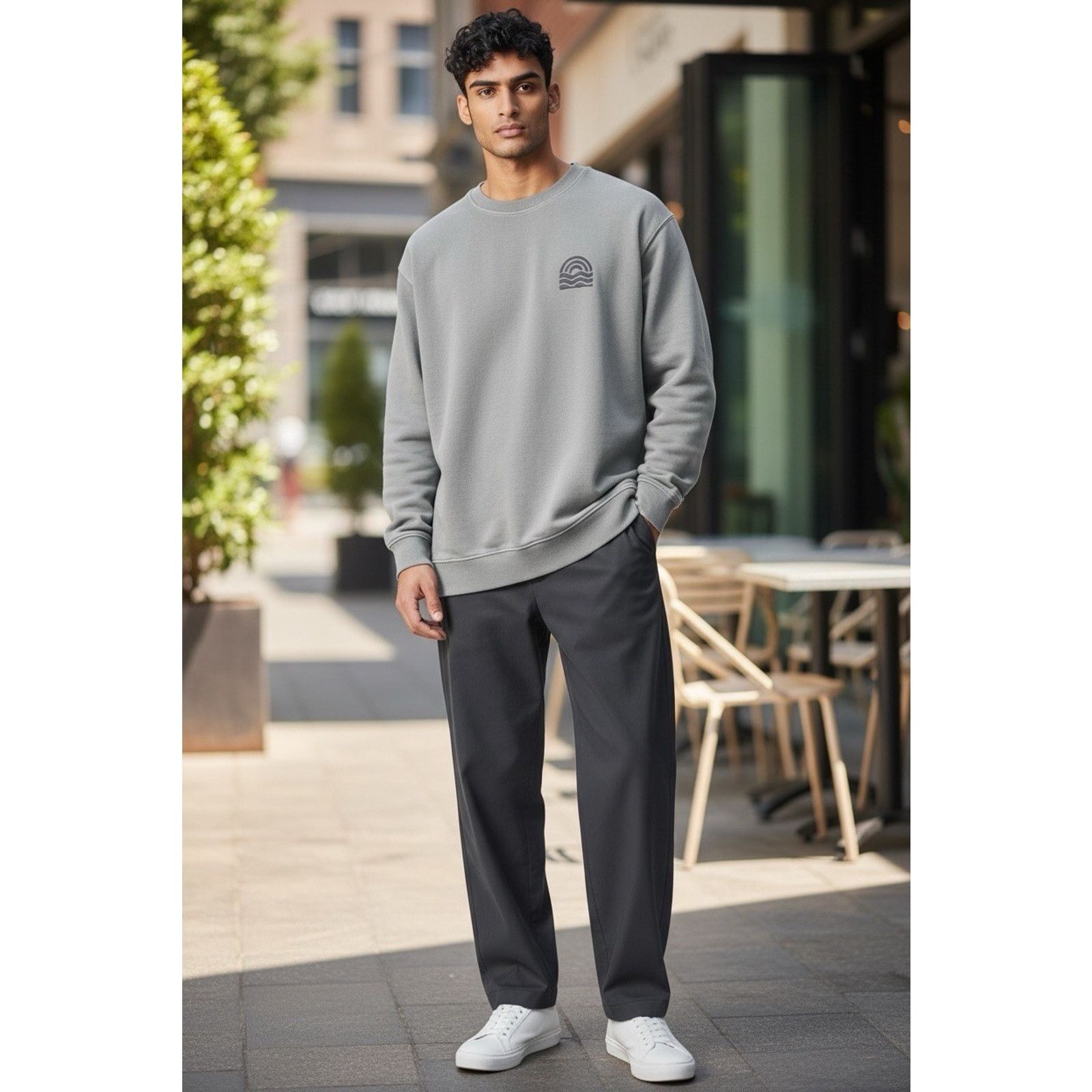 Other Men's French Terry Crewneck Pullover Heavy Sweatshirt Blue L Size US L / EU 52-54 / 3 - 1 Thumbnail