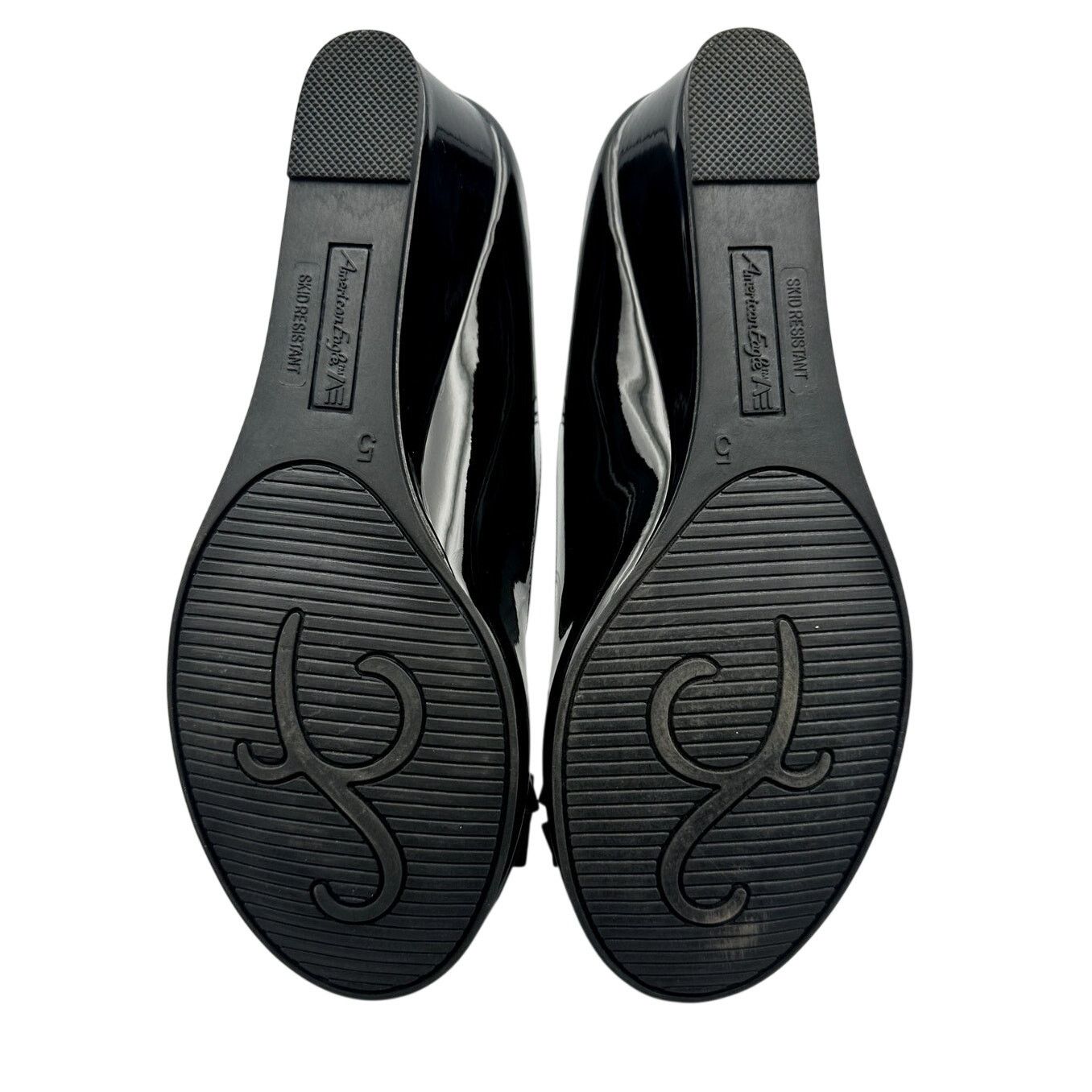 Other American Eagle Mairin Girl Wedge Dress Shoe-Black Patent Bow Size US 5 / IT 35 - 5 Thumbnail