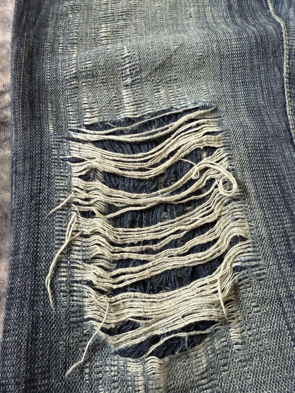 Diesel Vintage Diesel Boro Weave Distressed Flared Jeans Size US 29 - 6 Thumbnail