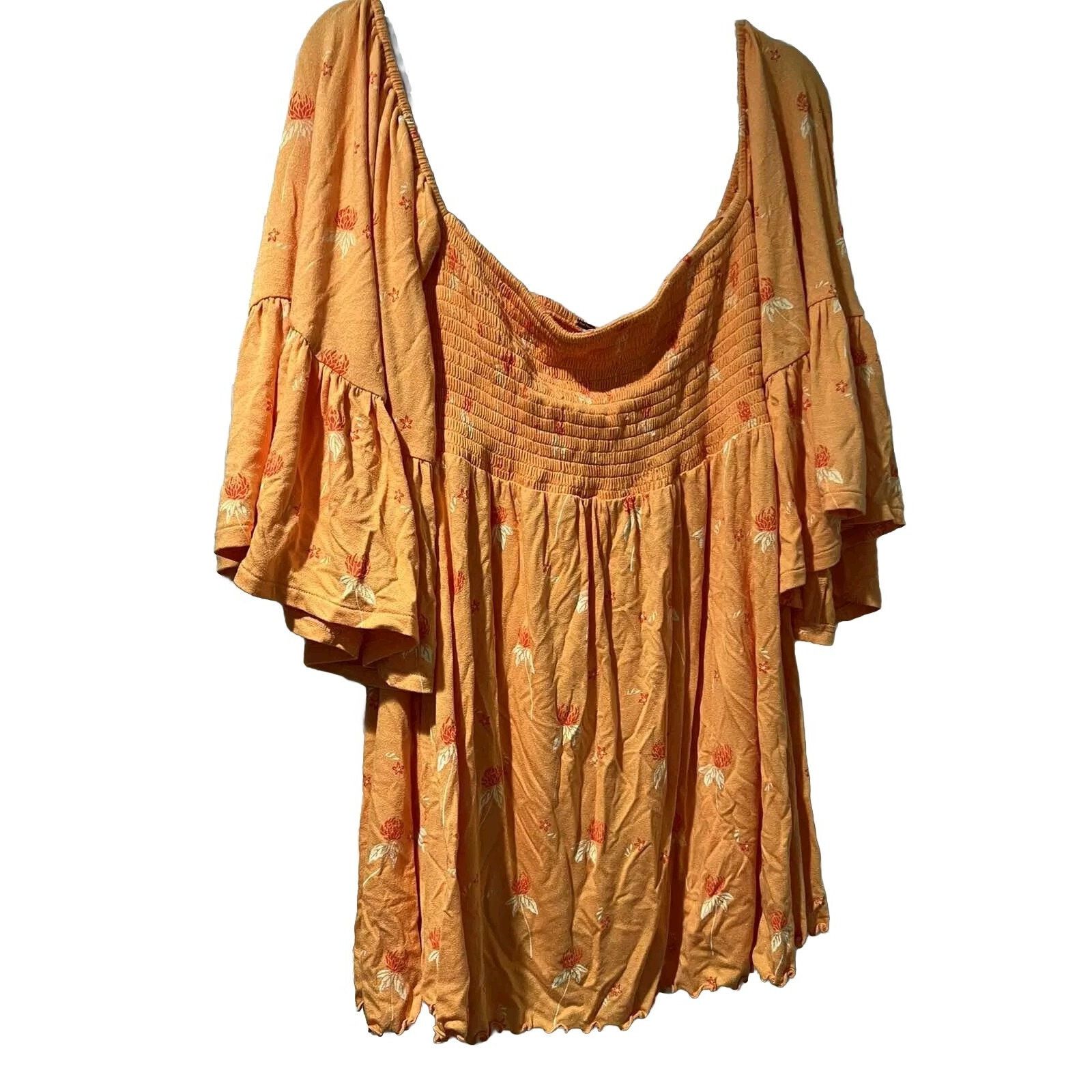 Free People Free People Women Lana Orange Tunic Off Dress Size L A000507 Size L / US 10 / IT 46 - 2 Thumbnail
