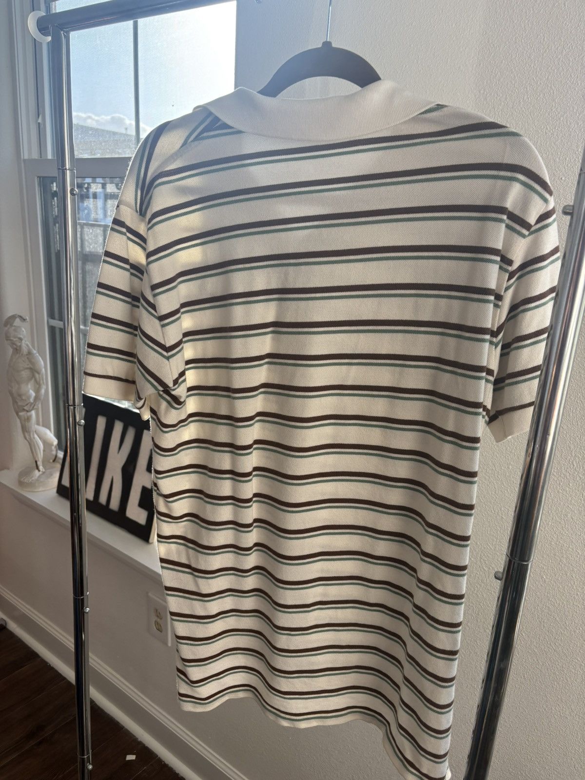 Polo Ralph Lauren Polo White W/ Green & Brown Stripes Size US M / EU 48-50 / 2 - 2 Thumbnail