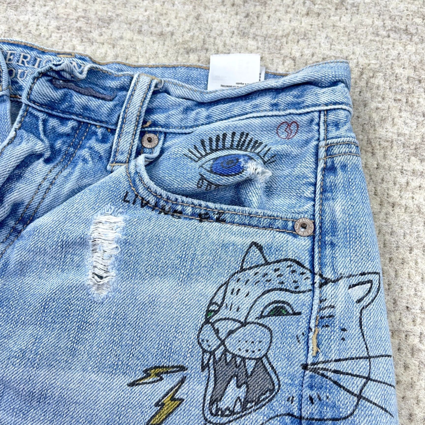 American Eagle Outfitters American Eagle Outfitters Shirts Women Vintage High Rise Button Fly School Drawing Art Modern Classic Size XS / US 0-2 / IT 36-38 - 6 Thumbnail