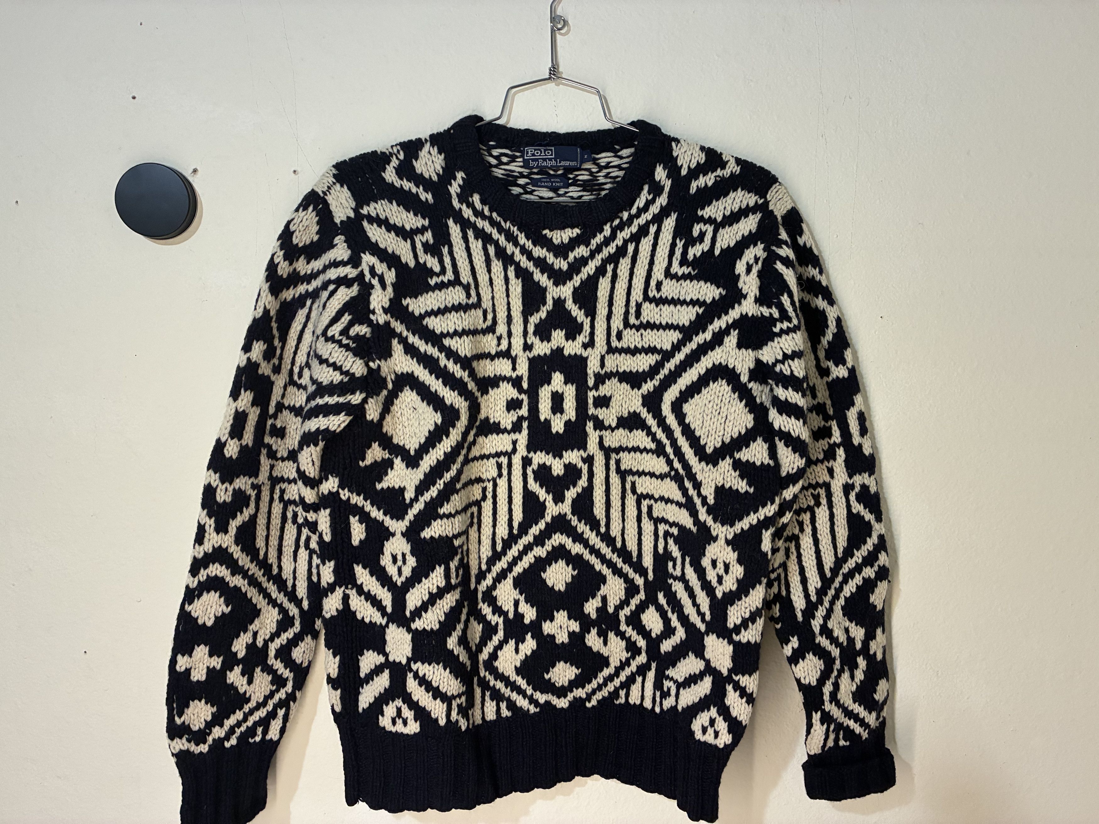 Polo Ralph Lauren Hand-Knit Wool Sweater Size US M / EU 48-50 / 2 - 1 Thumbnail