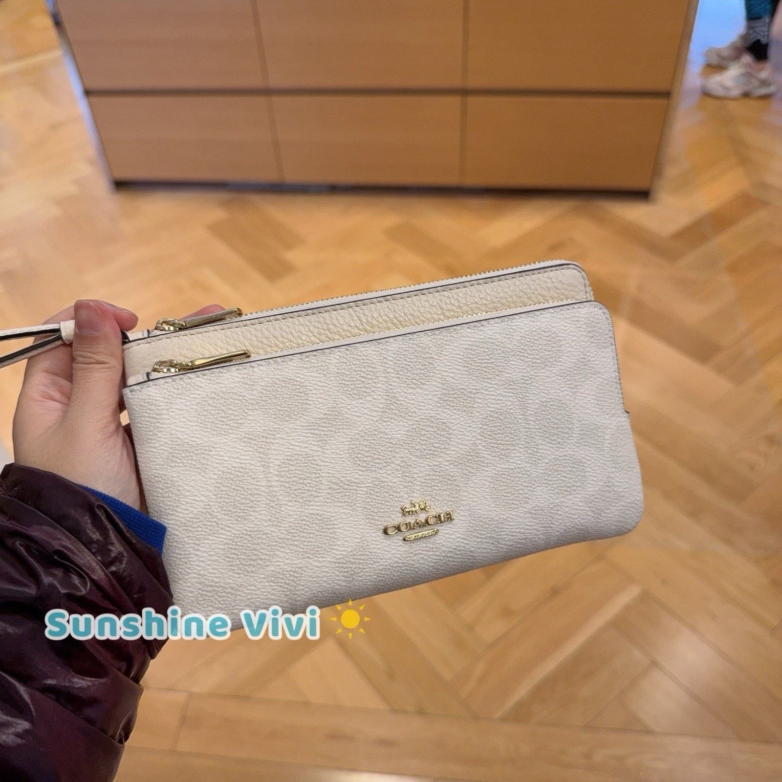 Coach NWT Coach Double Zip Wallet Wristlet CX161 WHITE/CHALK Size ONE SIZE - 1 Thumbnail