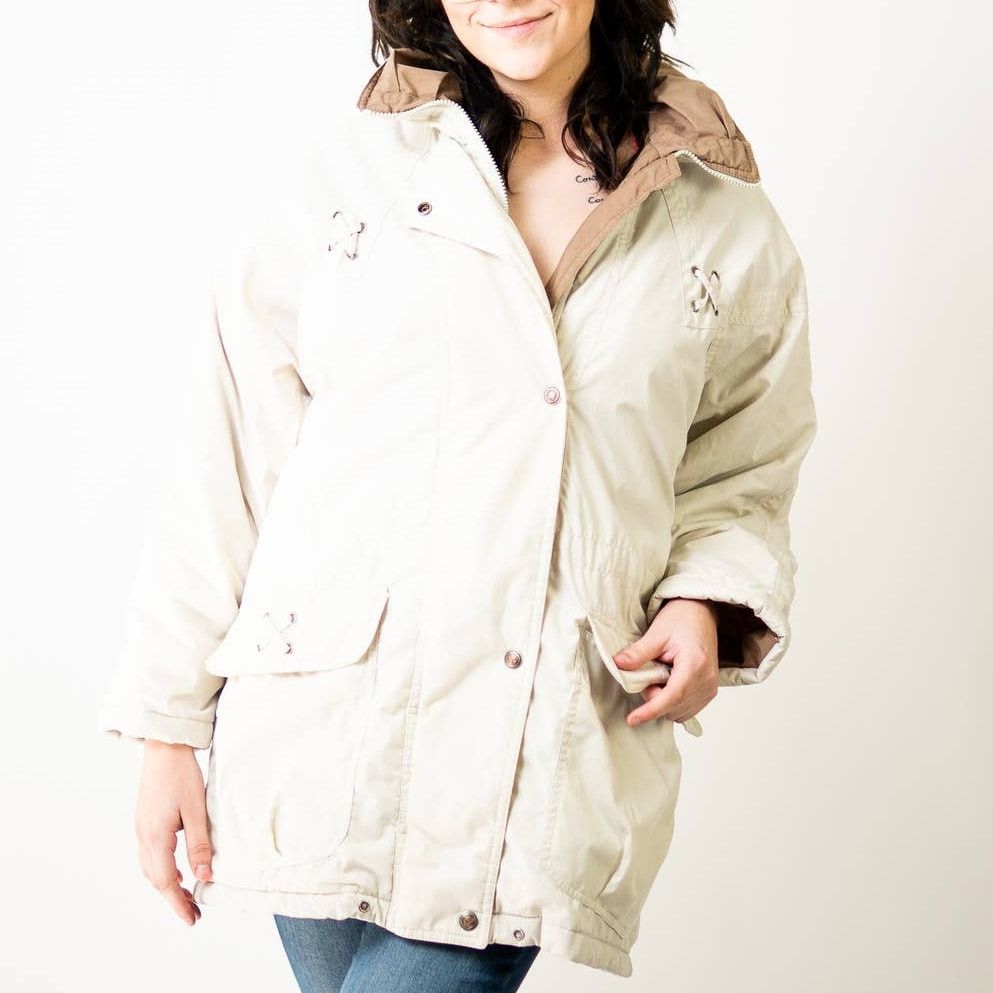 Vintage Vintage 90s IZZY White Puffer Ski Jacket - M Size M / US 6-8 / IT 42-44 - 2 Thumbnail