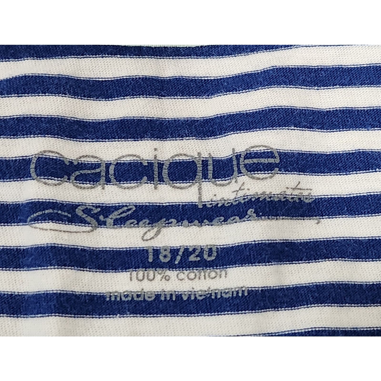 Other Cacique Intimates Blue White Striped Sleep Top 18 20 Size XXL / US 16-18 / IT 52-54 - 4 Thumbnail