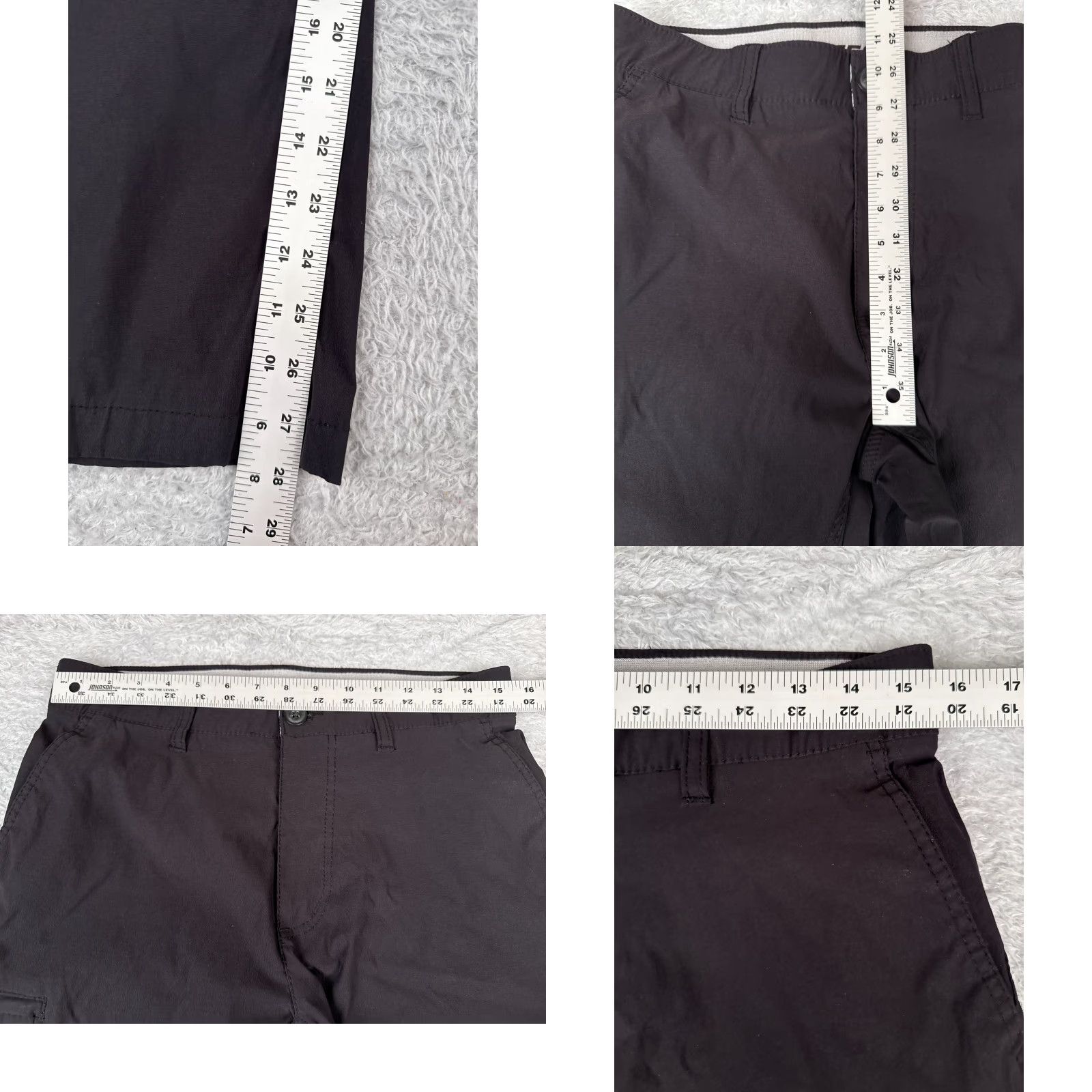 Vintage Cargo Pants Men 32 Black Nylon Straight Leg Zipper Pocket Hiking Camp 32x30 Size US 32 / EU 48 - 8 Thumbnail