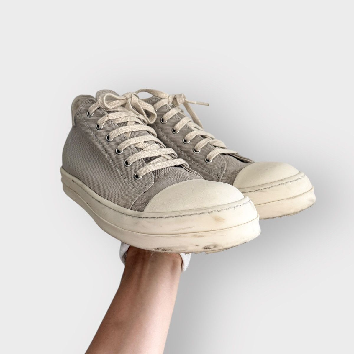 Rick Owens Steal! Rick Owen Drkshdw Ramones Leather Lows - Size 43 Shoes in Grey, Men's