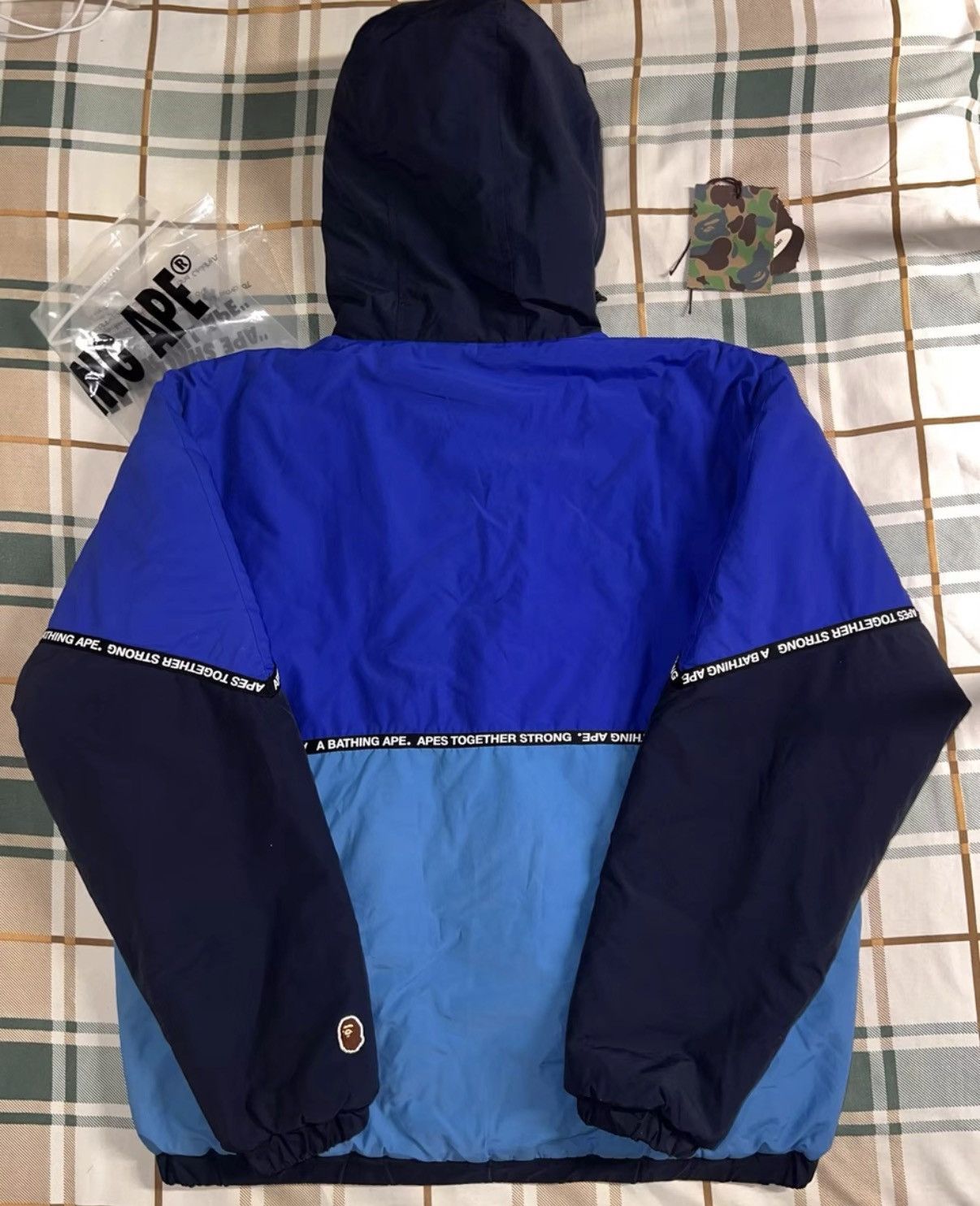 Bape BAPE OG Nigo era classic spliced blue logo down jacket Size US S / EU 44-46 / 1 - 8 Thumbnail