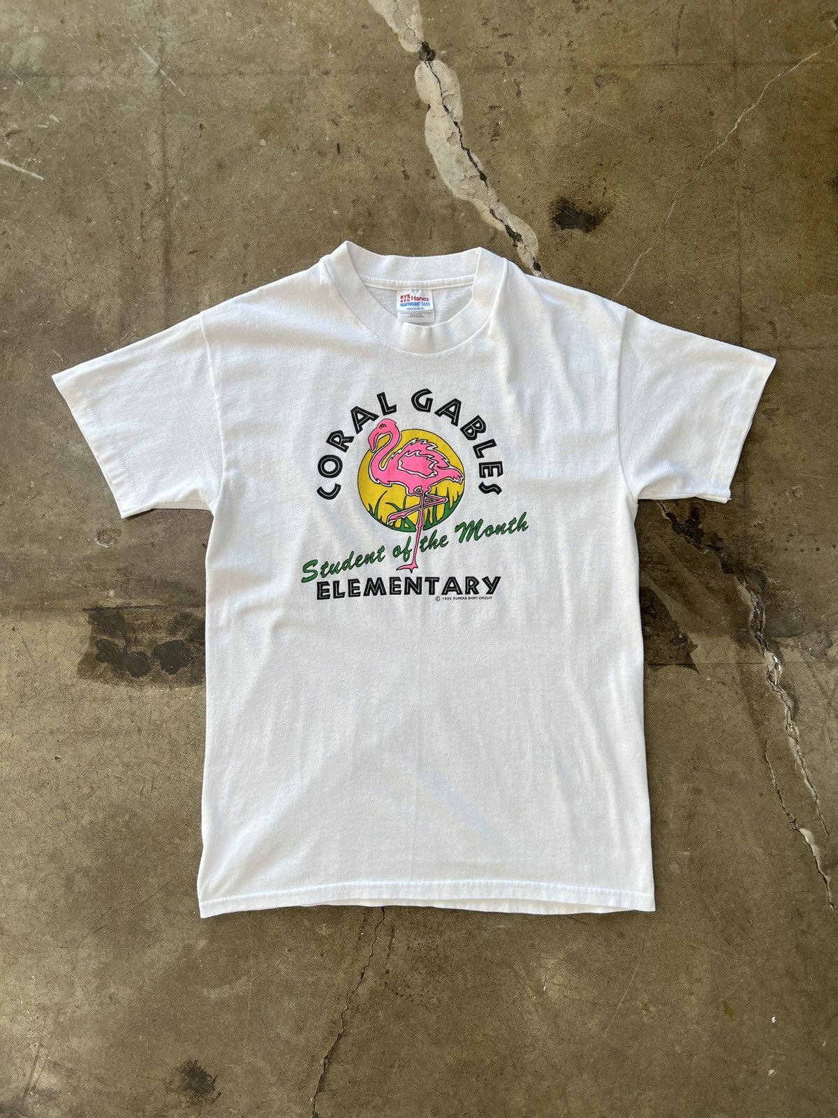 Vintage Vintage 90s Coral Gabels Flamingo Single Stitch Tee Medium Size US M / EU 48-50 / 2 - 2 Thumbnail