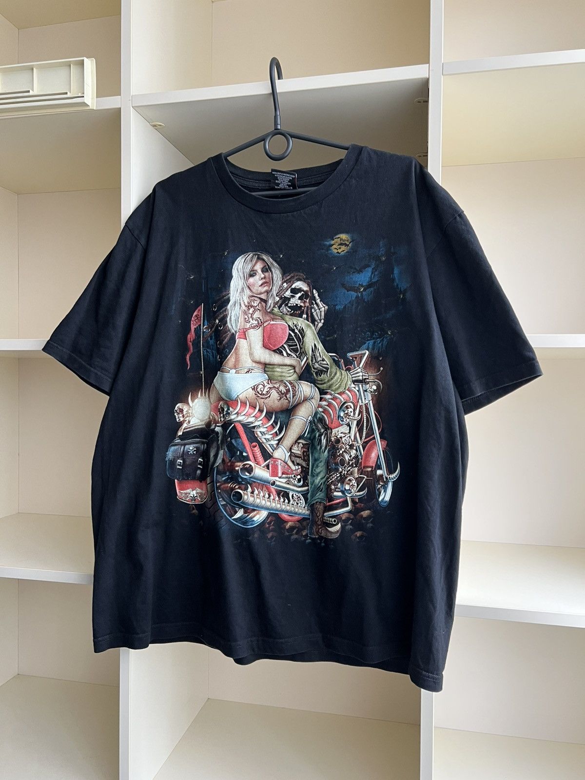 Band Tees Y2K Skeleton Biker Graphic T-Shirt Size US XXL / EU 58 / 5 - 3 Thumbnail