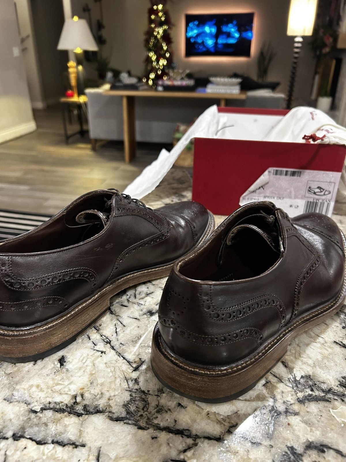 Salvatore Ferragamo Salvatore Ferragamo Leather Brogues Size US 10 / EU 43 - 2 Thumbnail