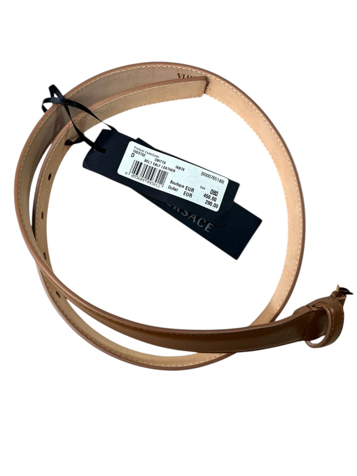 Versace Versace Brown Leather Double Medusa Belt 80 Size ONE SIZE - 4 Thumbnail