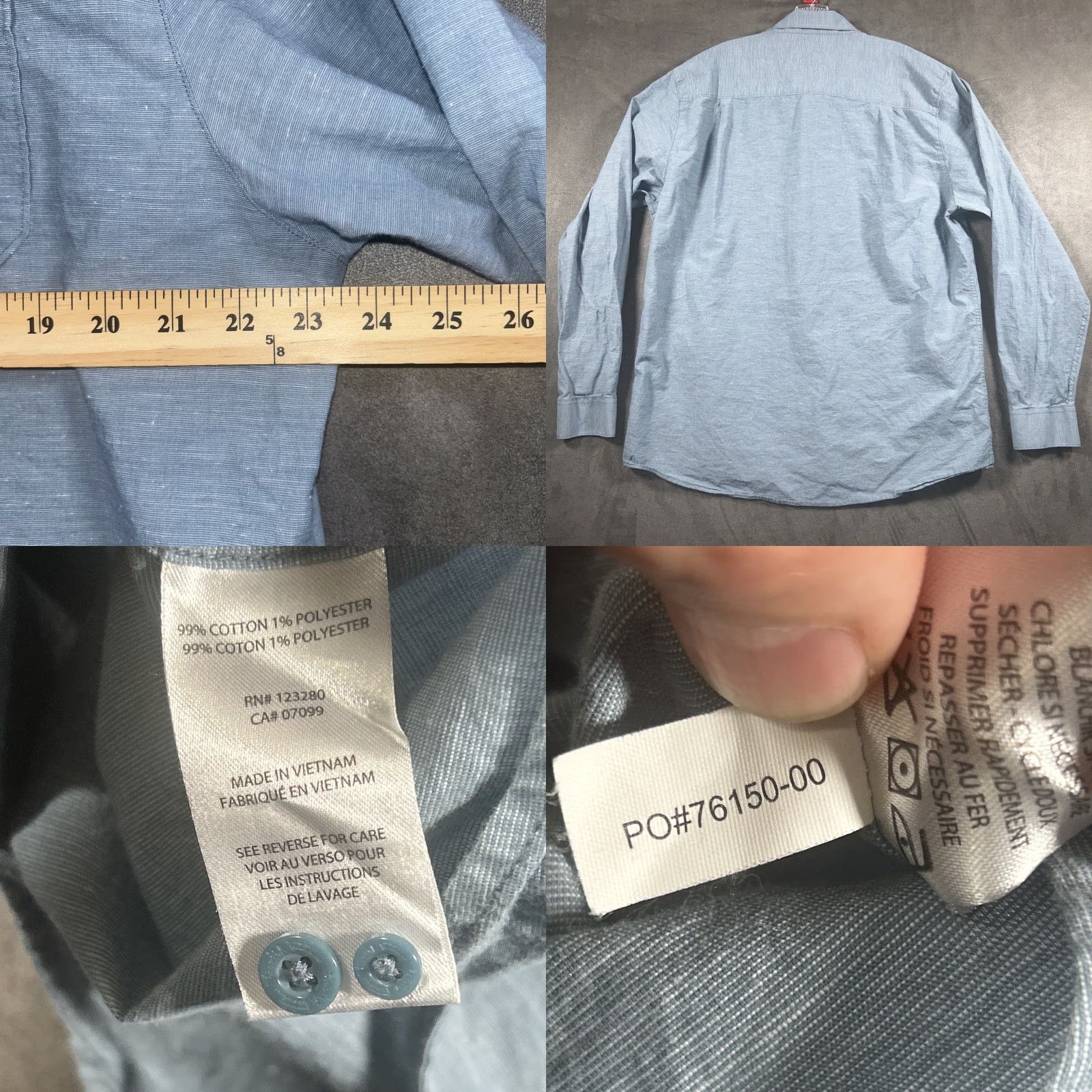TravisMathew Travis Mathew Shirt Mens 2XL Blue Button Up Casual Long Sleeve Pockets Size US XXL / EU 58 / 5 - 8 Thumbnail