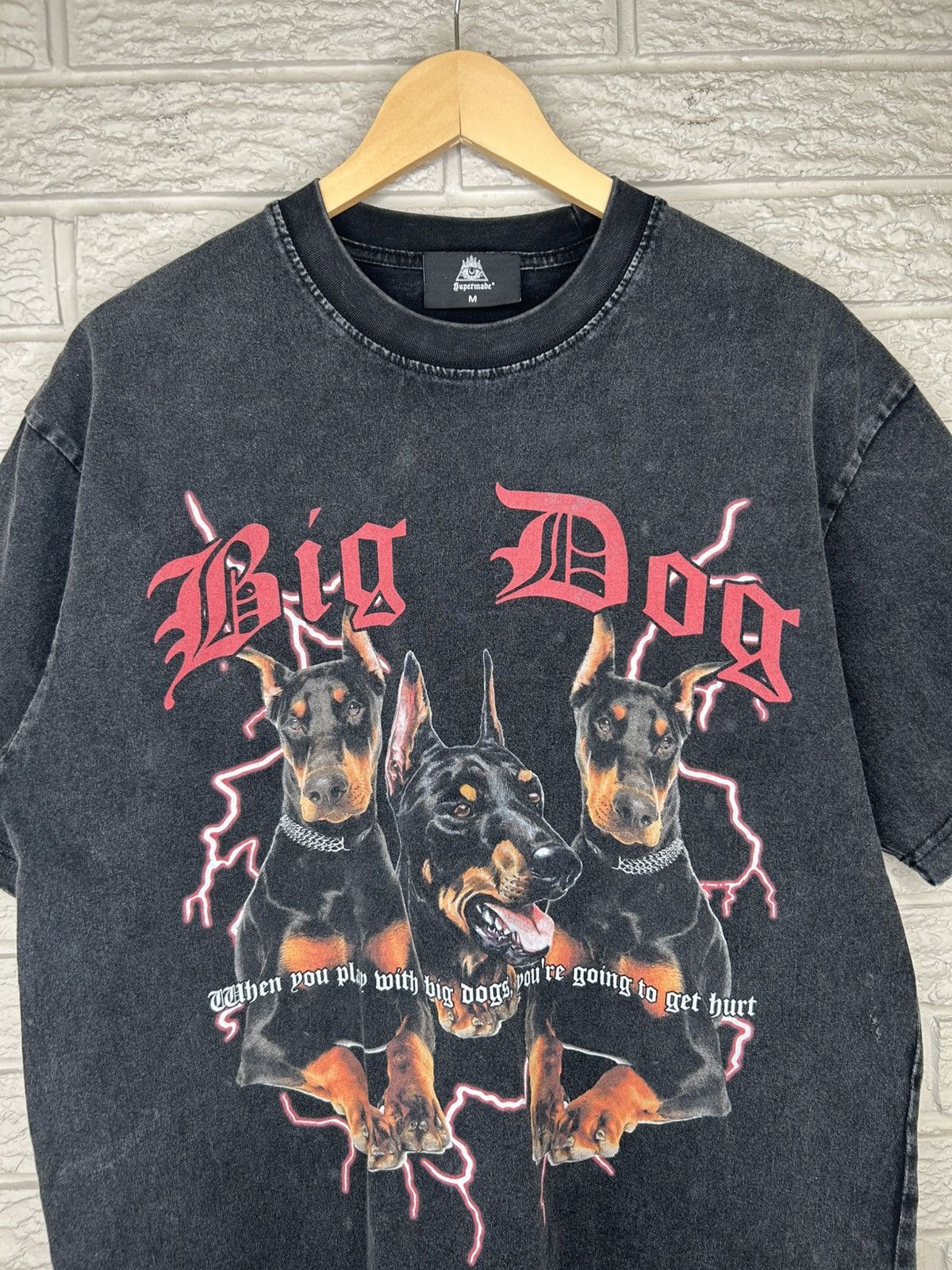 Other Supermade Big Dog Doberman Faded Black T Shirt Size US M / EU 48-50 / 2 - 2 Thumbnail