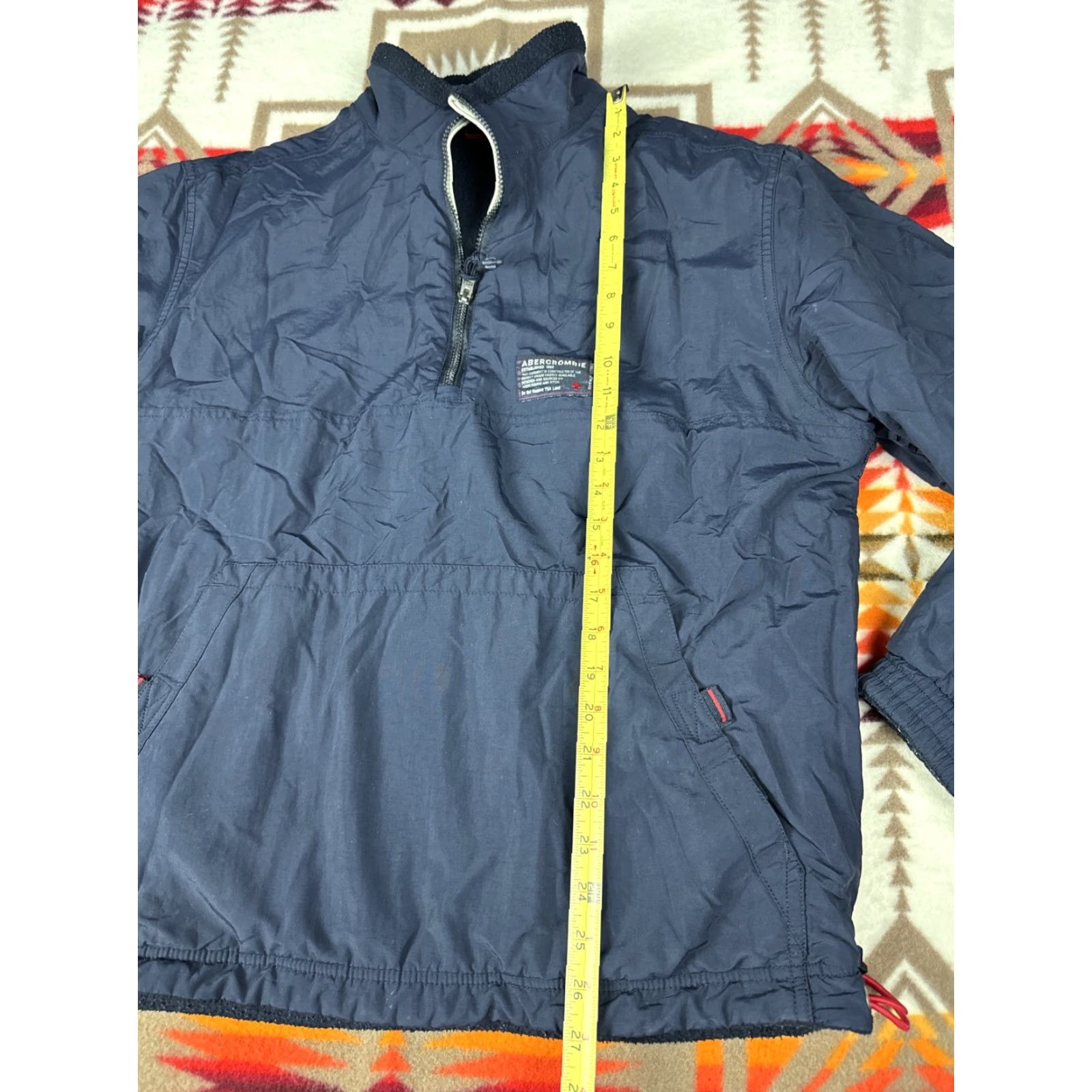 Abercrombie & Fitch Abercrombie & Fitch Anorak Bomber Jacket Mens M Fleece Lined Navy Blue Size US M / EU 48-50 / 2 - 5 Thumbnail