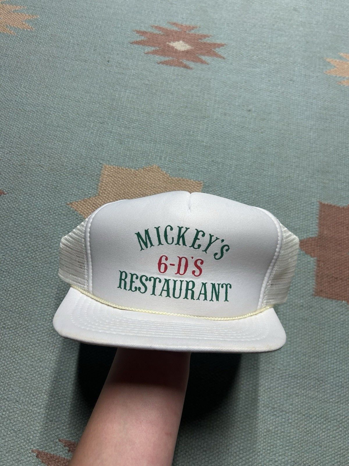 Vintage Vtg trucker hat mesh Mickey’s 6-D’s Restaurant white snap Size ONE SIZE - 2 Thumbnail