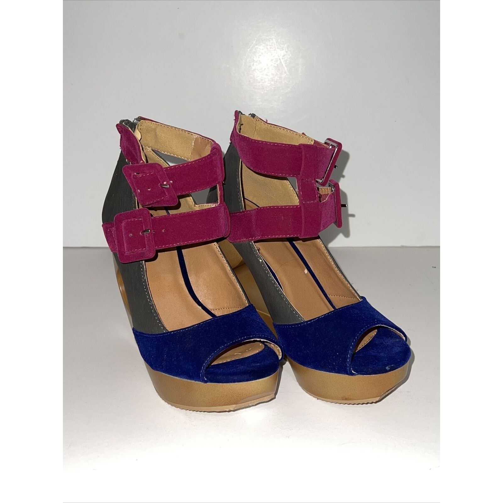 Other Qupid LISBETH 6.5 Ankle Strap Buckle Wedge Platform Sandals Size US 6.5 / IT 36.5 - 2 Thumbnail