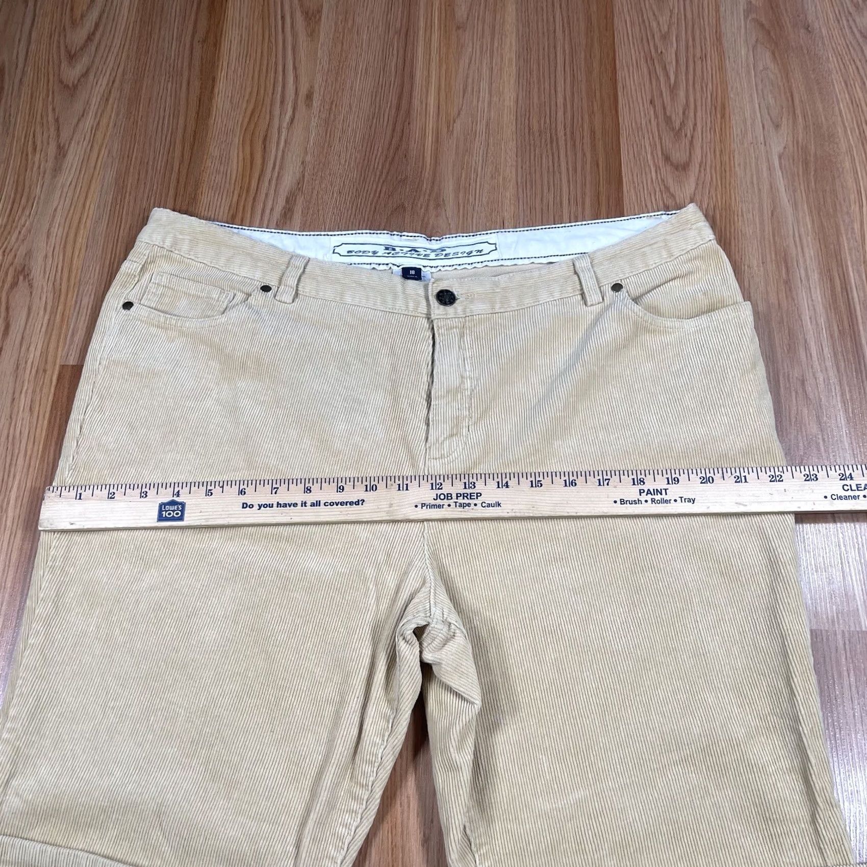 Vintage B.A.D Pants Womens 18 Body Active Design High Rise Stretch Straight Leg Corduroy Yellow Size 40" / US 18 - 5 Thumbnail
