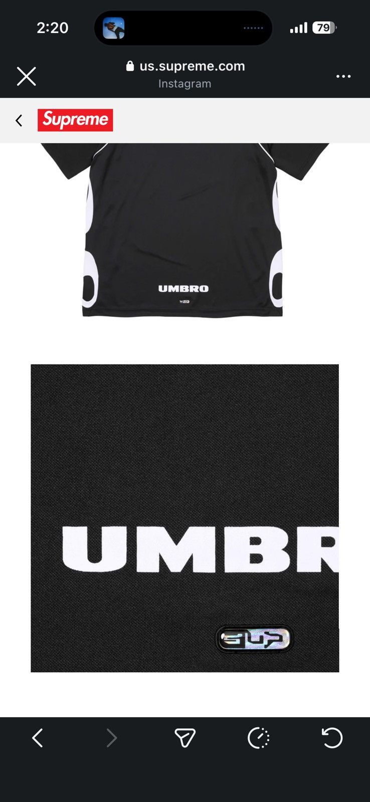 Supreme × Umbro Supreme/ Umbro Old English Soccer Jersey (BRAND NEW) Size US M / EU 48-50 / 2 - 6 Thumbnail