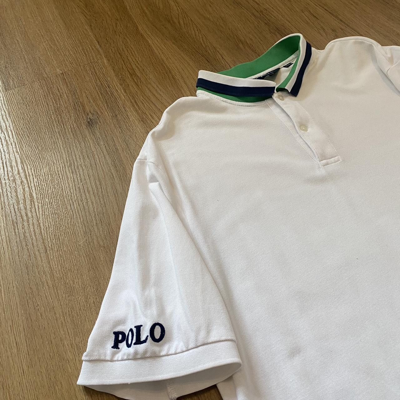 Polo Ralph Lauren White Polo Ralph Lauren polo shirt with green collar Size US XL / EU 56 / 4 - 3 Thumbnail